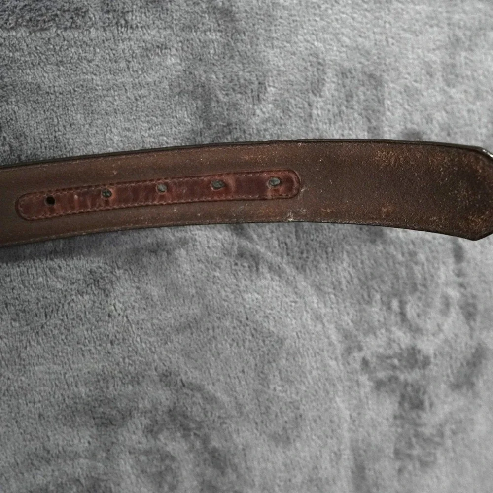 VTG Hank Williams Alumaline 4108 Belt Men 42 Brown Leather Western Country Music